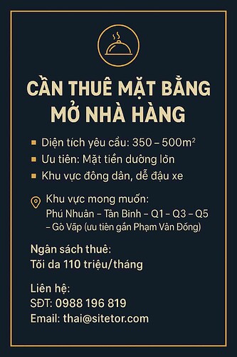 Cần thuê nhà làm nhà hàng