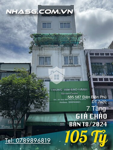 Bán nhà mặt tiền 585 587 Điện Biên Phủ Quận 31